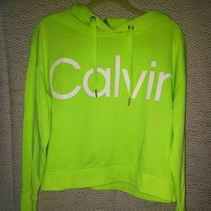Medium Calvin Klein HoodieNeon green New with tags Cropped